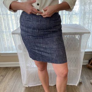 Ladies Pencil Skirt Navy & White Lined No Size